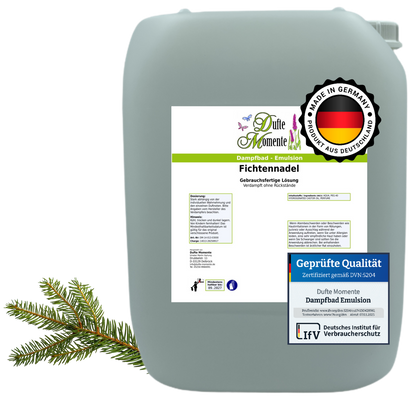 Dampfbad-Emulsion Fichtennadel | Gebrauchsfertig & DVN-Zertifiziert für Dein Home-Spa | 3L, 5L, 10L