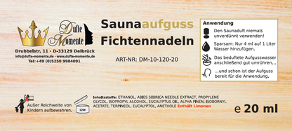 Etikett 20ml Fichtennadeln