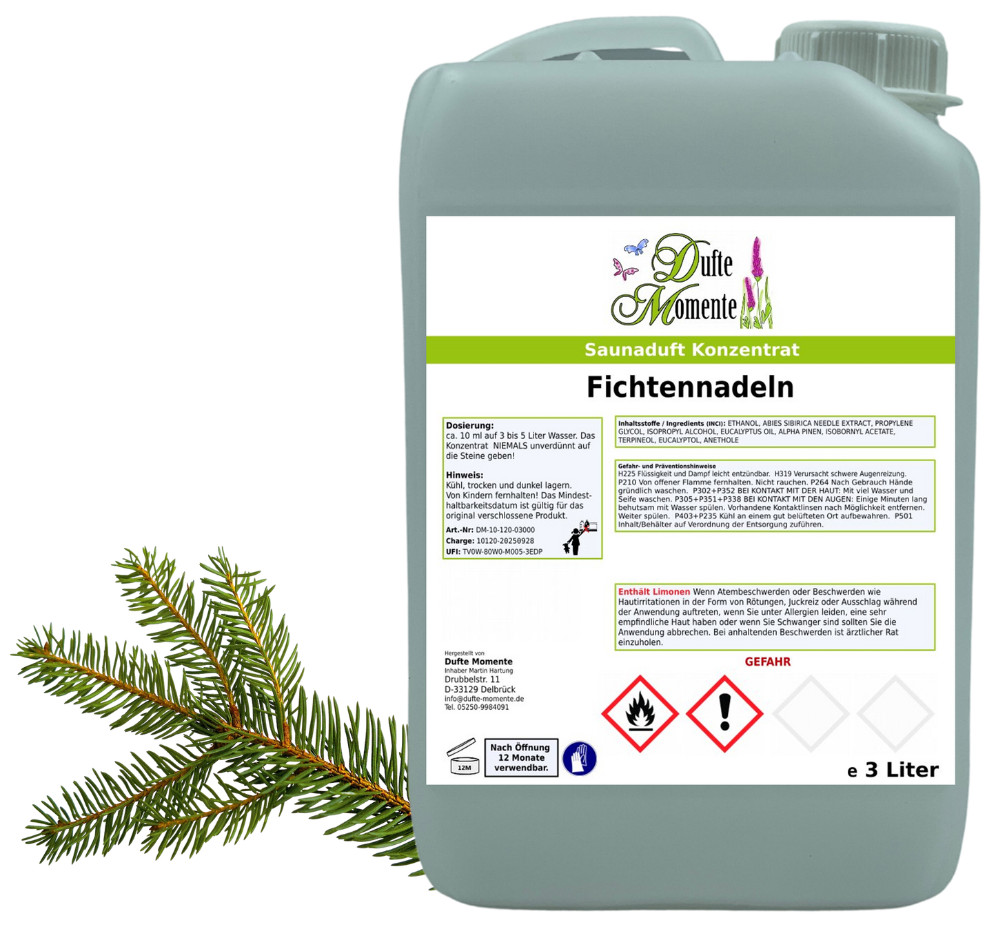 Fichtennadel Saunaaufguss-Konzentrat | 250 ml – 3 L | Profi-Qualität