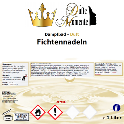 Dampfbad Duft Konzentrat Etikett Fichtennadeln