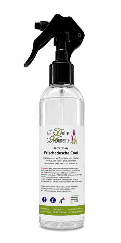 Einreibung Body Splash Frischedusche Cool - 250ml, mit Kampfer und Menthol