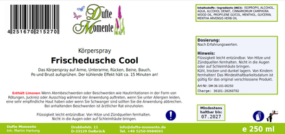 Einreibung Body Splash Frischedusche Cool - 250ml, mit Kampfer und Menthol