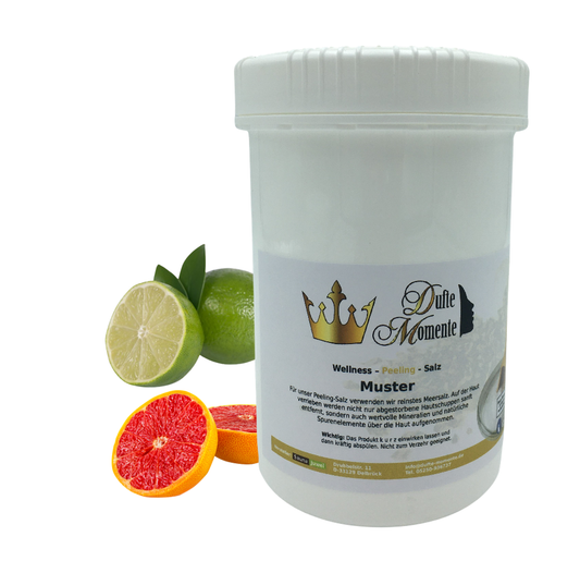 Grapefruit-Limette - 1 kg Salz Körperpeeling, mit BIO-Meersalz