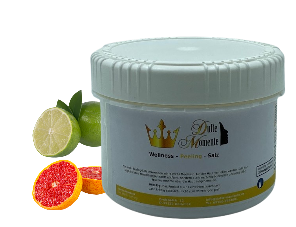 Grapefruit-Limette - 500g Salz Körperpeeling, mit BIO-Meersalz