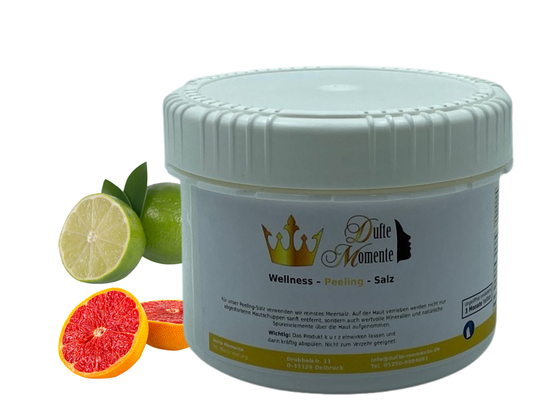 Grapefruit-Limette - 500g Salz Körperpeeling, mit BIO-Meersalz