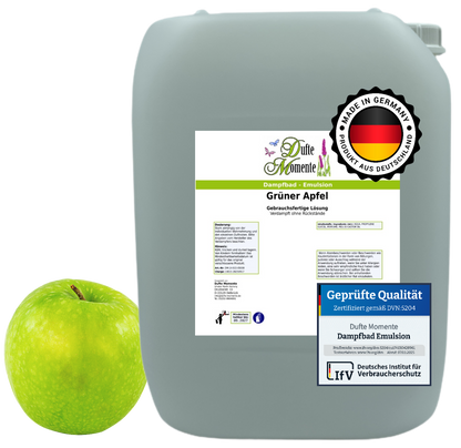Dampfbad-Emulsion Grüner Apfel | Gebrauchsfertig & DVN-Zertifiziert für Dein Home-Spa | 3L, 5L, 10L