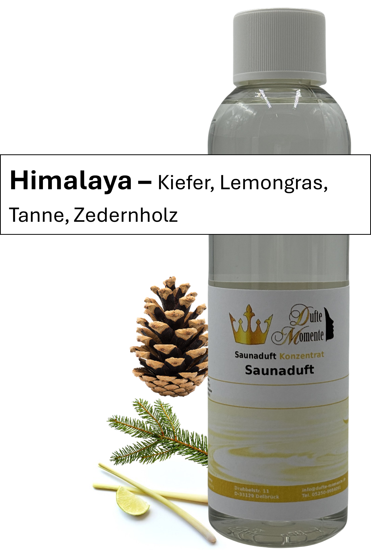 Saunaaufguss himalaya in 250ml Flasche mit Duftbanner