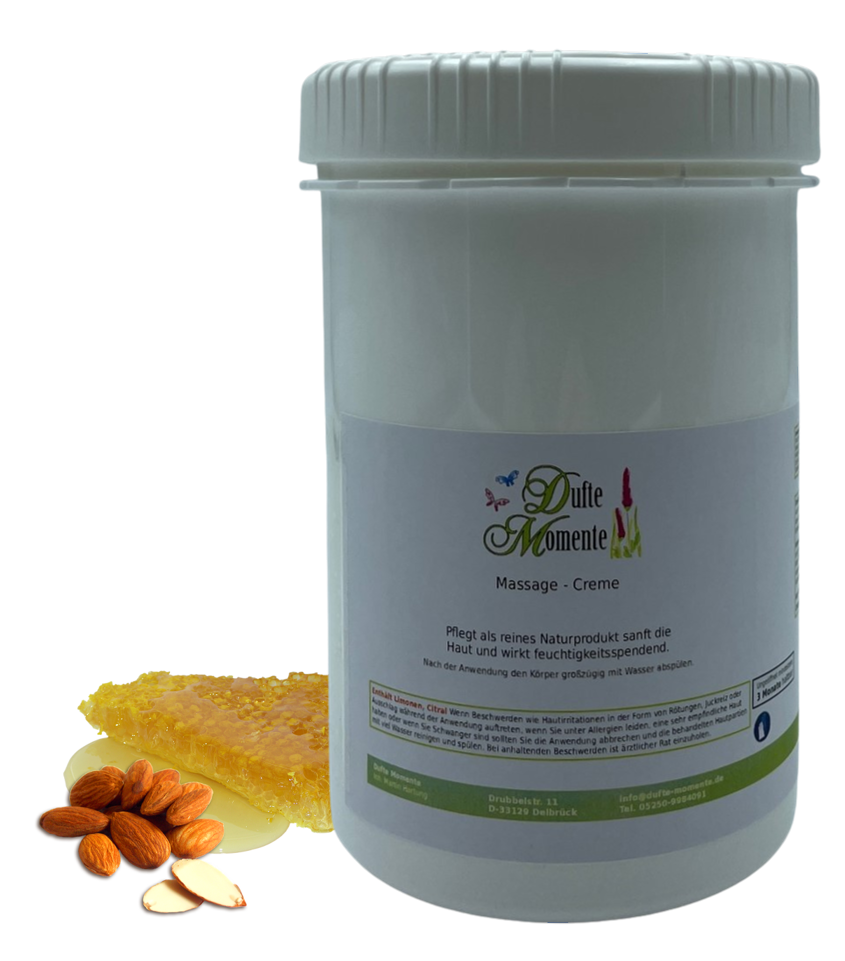 Massage Creme Dose 1 kg Honig-Mandel