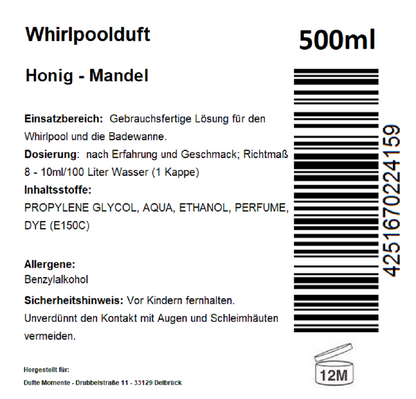 Whirlpoolduft 500 ml Etikett Honig - Mandel