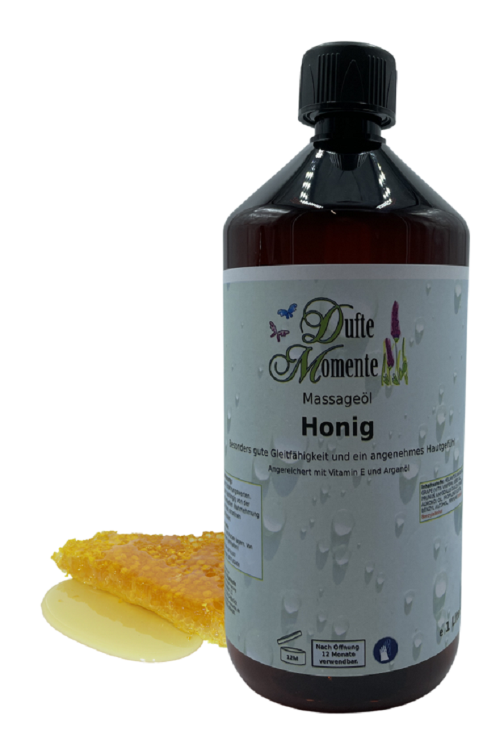 Massageöl-Flasche 1 Liter Honig