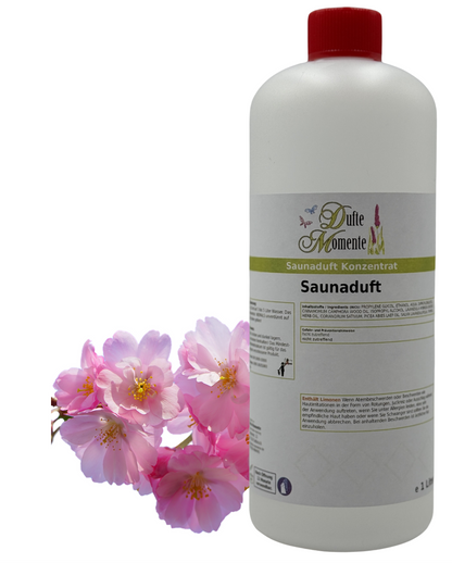 Saunaduft Kirschblüte in 1 Liter Flasche mit Duftbestandteileniter