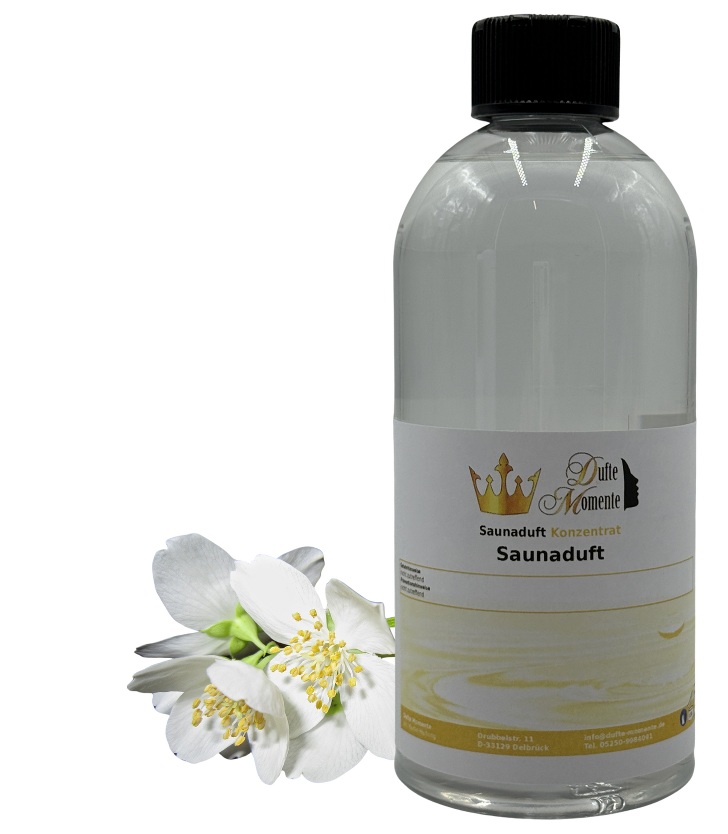 Saunaduft Jasmin in 500ml Flasche mit Duftbestandteilen