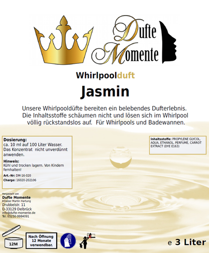 Whirlpoolduft 3 Liter Etikett Jasmin