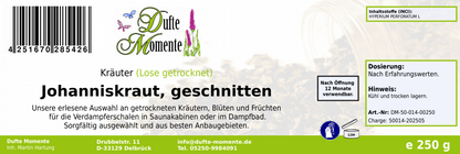 Getrocknete Kräuter Etikett 250g Johanniskraut