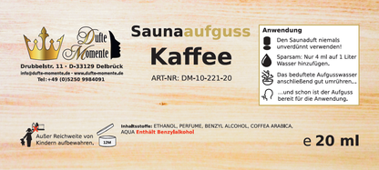 Etikett 20ml Kaffee