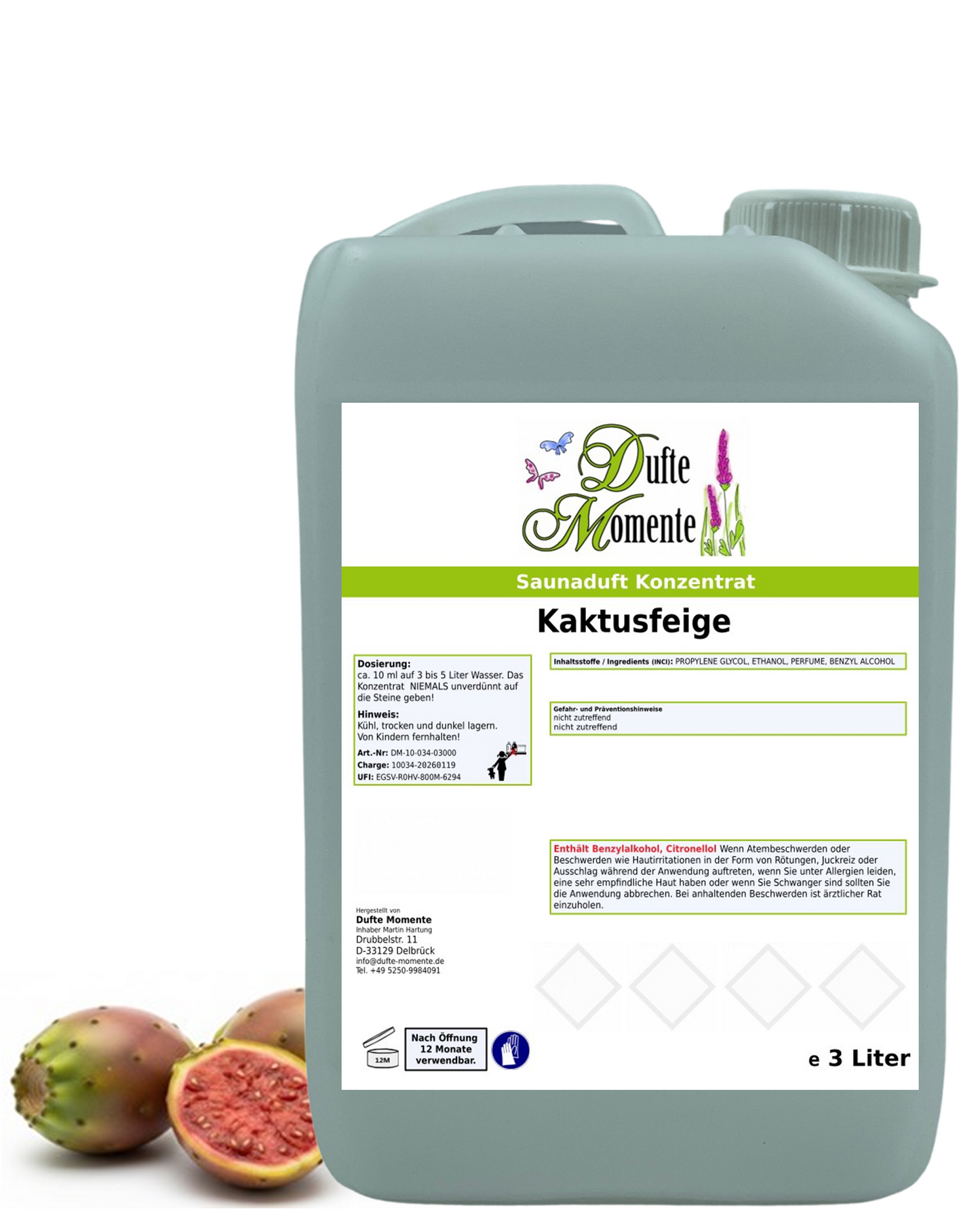 Saunaduft Kaktusfeige in 3 Liter Kanister mit Duftbestandteilen