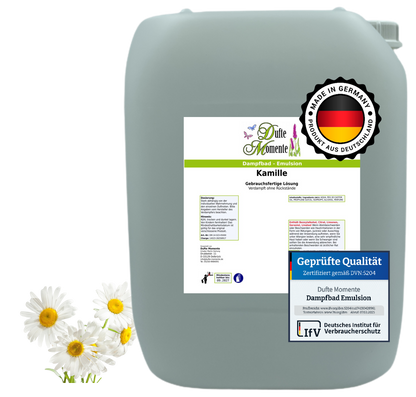 Dampfbad-Emulsion Kamille | Gebrauchsfertig & DVN-Zertifiziert für Dein Home-Spa | 3L, 5L, 10L