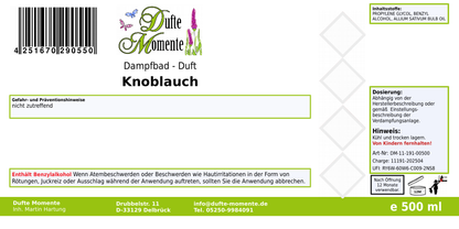 Dampfbadduft Konzentrat Etikett 500 ml Knoblauch