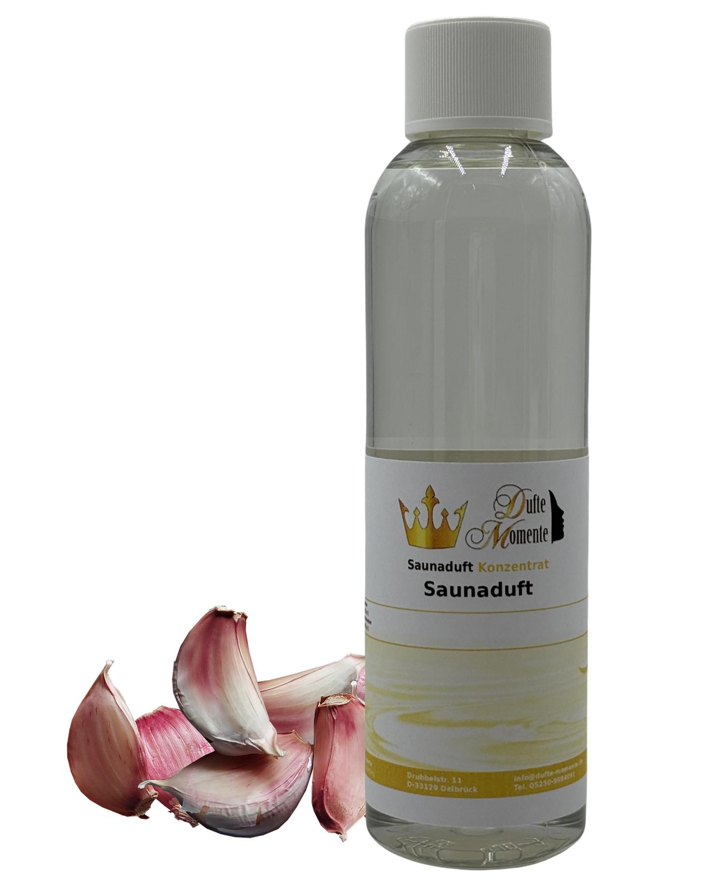 Saunaduft Knoblauch in 250ml Flasche mit Knoblauch
