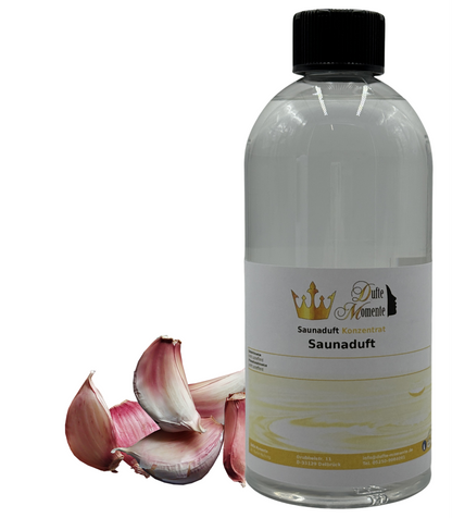 Saunaduft Knoblauch in 500ml Flasche mit Knoblauch