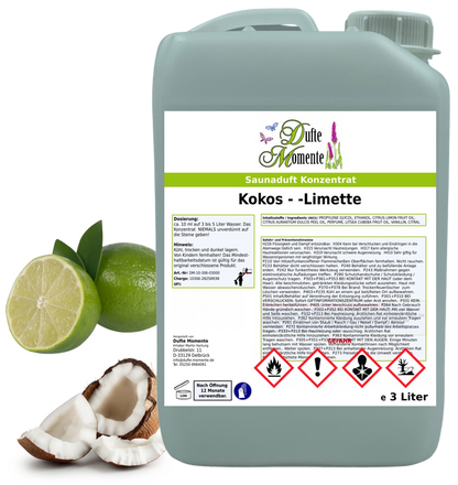 Kokos-Limette Saunaaufguss-Konzentrat | 250 ml – 3 L | Exotisch & Frisch