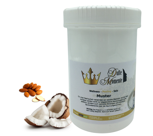 Kokos-Mandel - 1 kg Salz Körperpeeling, mit BIO-Meersalz