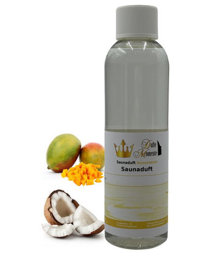 Saunaduft Kokos-Mango in 250ml Flasche mit Duftbestandteilen