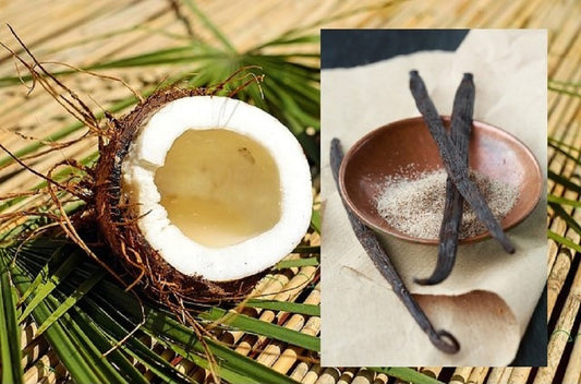 Kokosnuss und Vanille-Schote 