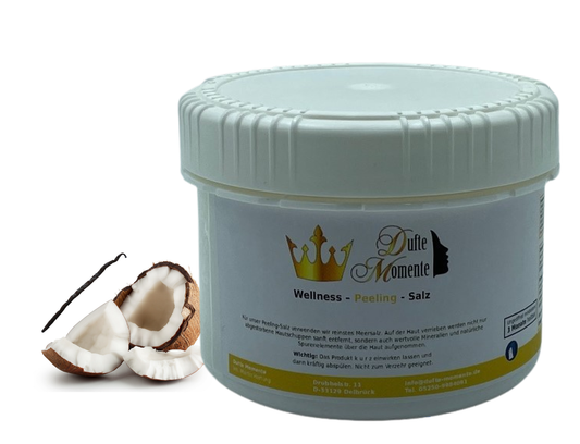 Kokos-Vanille - 500g Salz Körperpeeling, mit BIO-Meersalz