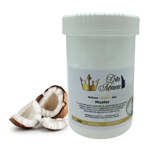 Kokos - 1 kg Salz Körperpeeling, mit BIO-Meersalz