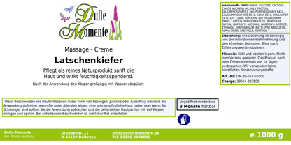 Massage-Creme Latschenkiefer -  1 kg, mit hochwertiger Sheabutter