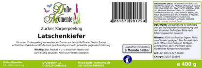Latschenkiefer - 400g Zucker Körperpeeling, für empfindliche Haut