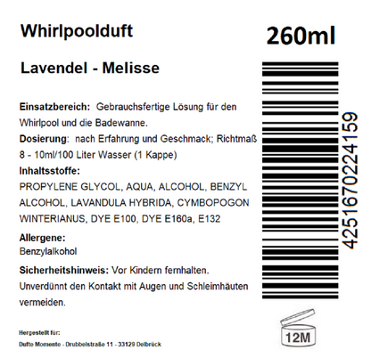 Whirlpoolduft 260 ml Etikett Lavendel - Melisse