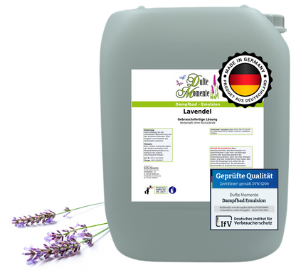 Dampfbad-Emulsion Lavendel | Gebrauchsfertig & DVN-Zertifiziert für Dein Home-Spa | 3L, 5L, 10L