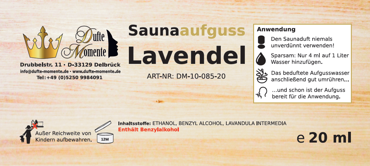 Etikett 20ml Lavendel