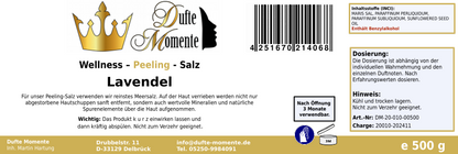 Lavendel - 500g Salz Körperpeeling, mit BIO-Meersalz