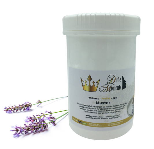 Lavendel - 1 kg Salz Körperpeeling, mit BIO-Meersalz