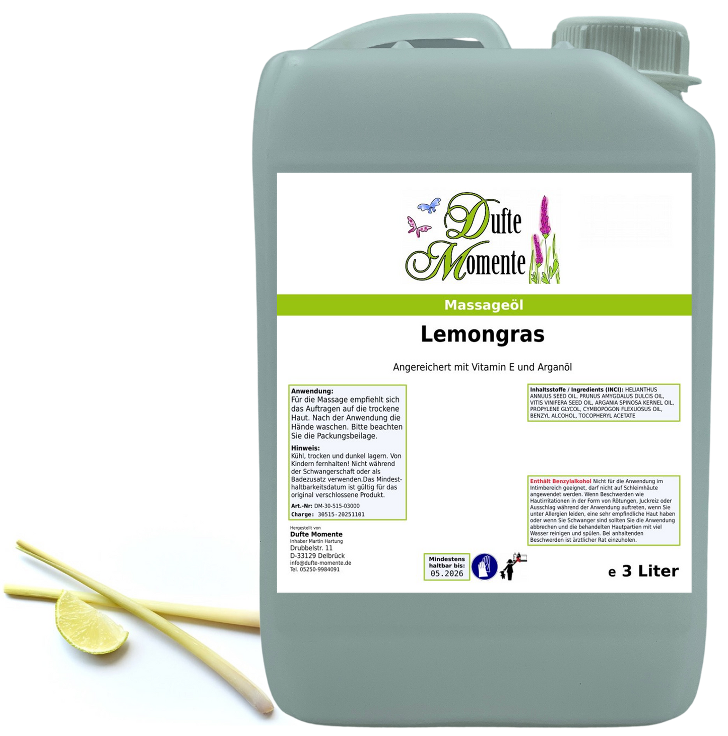 Produkt Massageöl 3 Liter Lemongras