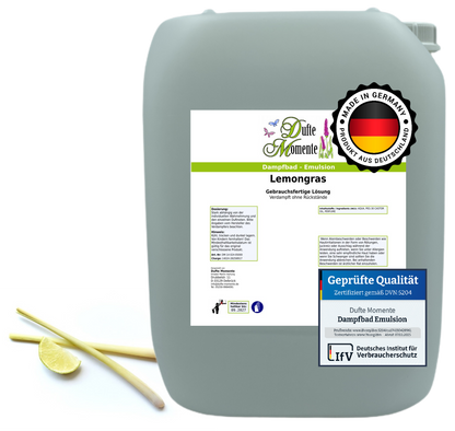 Dampfbad-Emulsion Lemongras | Gebrauchsfertig & DVN-Zertifiziert für Dein Home-Spa | 3L, 5L, 10L