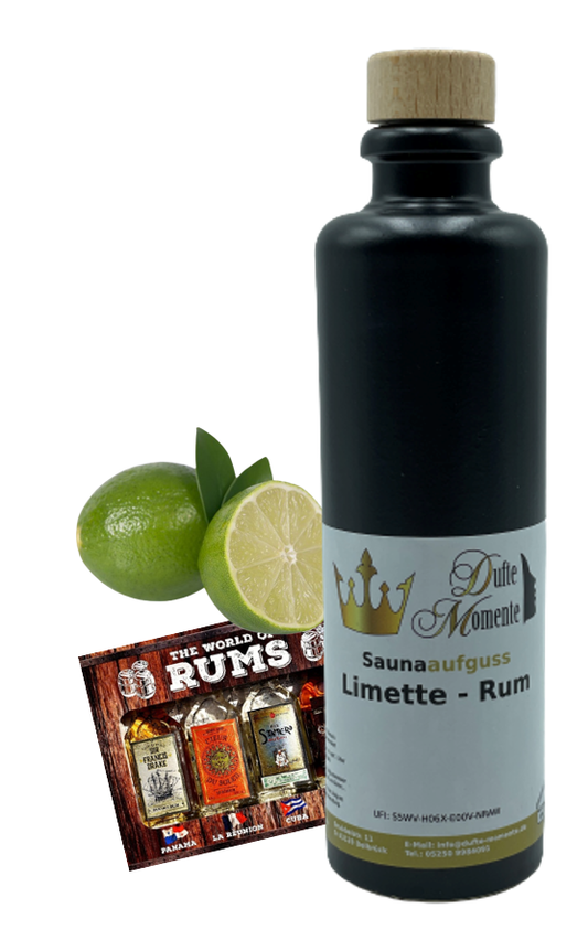 Saunaduft Konzentrat Flasche aus Steinzeug  200 ml Limette - Rum