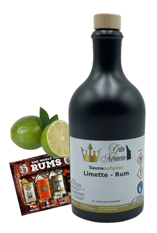 Saunaduft Konzentrat Flasche aus Steinzeug  500 ml Limette - Rum