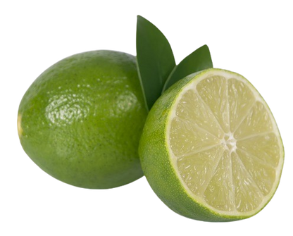 Limette, ganz und halbiert