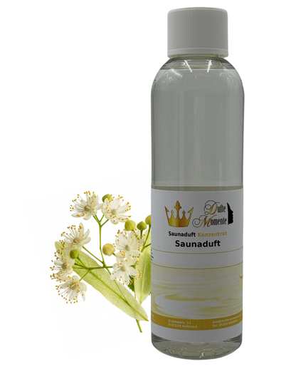 Saunaduft Lindenblüten in 250ml Flasche mit Lindenblüten