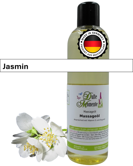 Massageöl 250ml Flasche mit Duftbanner Jasmin