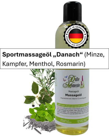 Massageöl 250ml Flasche mit Duftbanner Danach