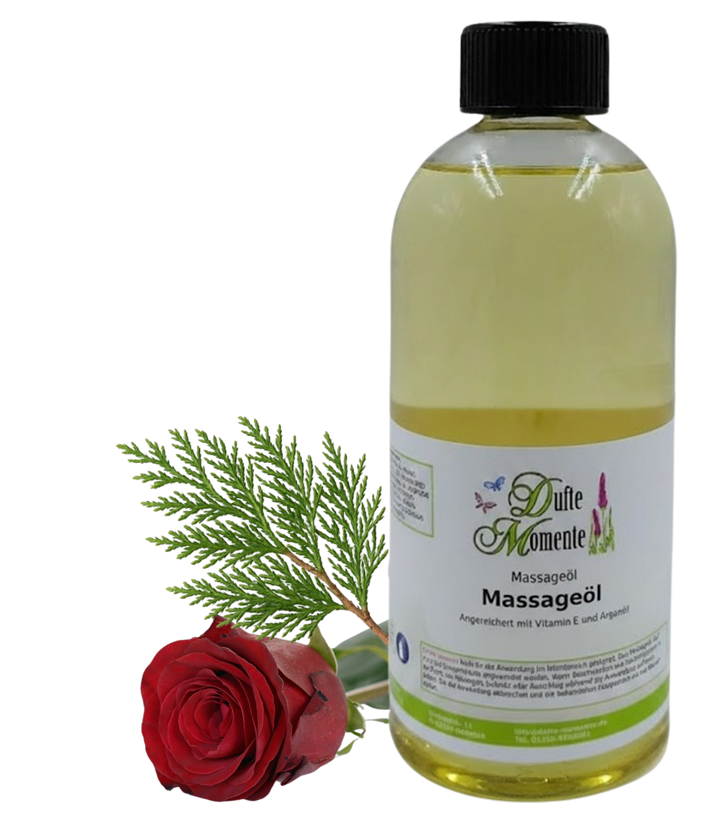 Massageöl 500ml Flasche Zedernholz-Rose