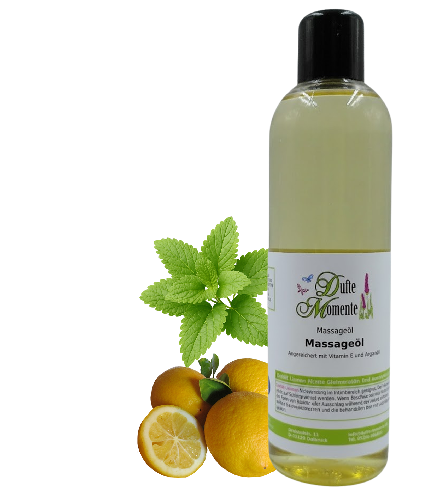 Massageöl 250ml Flasche Zitrone-Melisse