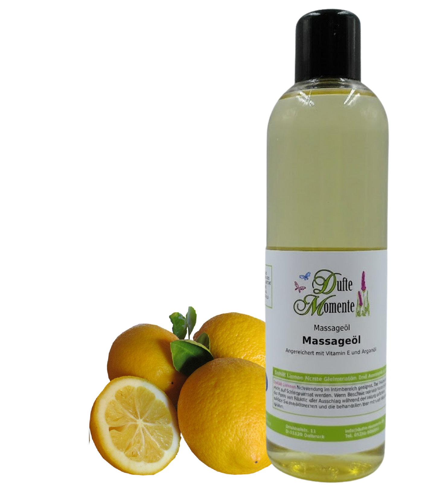 Massageöl 250ml Flasche Zitrone
