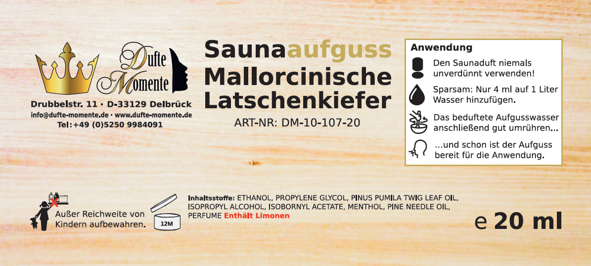Etikett 20ml Mallorcinische Latschenkiefer