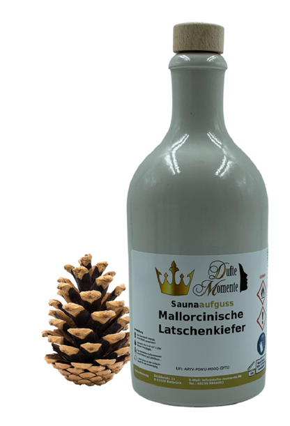 Saunaduft Konzentrat Flasche aus Steinzeug  500 ml Mallorcinische Latschenkiefer